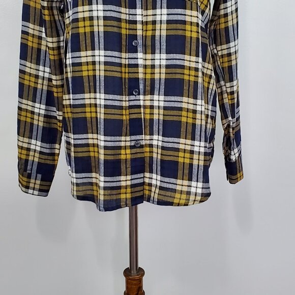 KORI Button Up Plaid Herringbone Casual Western Lightweight Top NEW NWT Size S - Picture 3 of 15